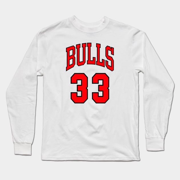 Scottie Pippen Jersey Long Sleeve T-Shirt by mubays